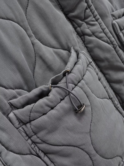 Chaleco Casual de Algodón Gris para Mujer con Cuello de Pie - Image 10