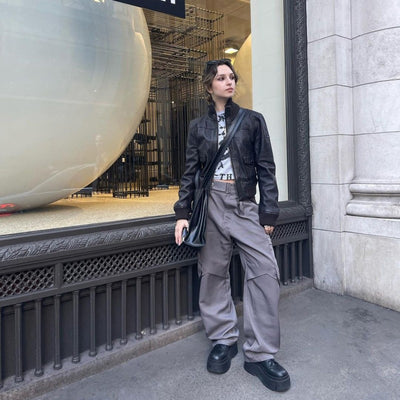 Chaqueta Street Style con Cuello Alzado y Mangas Largas - Image 13