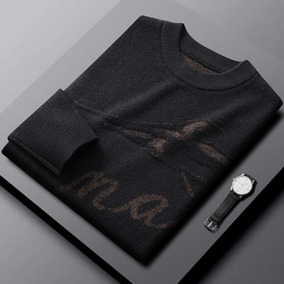 Suéter de Lana Jacquard Oversize Talla Grande para Hombre - Image 9