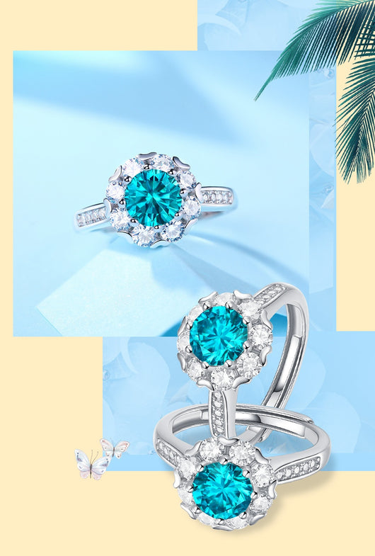 Anillo de Plata S925 Azul Hielo Elegante para Mujer - Image 10