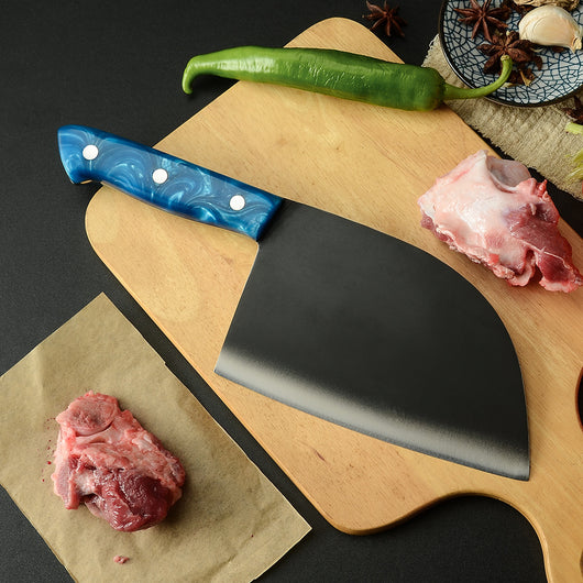 Cuchillos de Cocina Profesionales de Acero Inoxidable Forjado con Mango Azul - Image 9