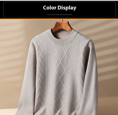 Suéter de Terciopelo Grueso para Hombre - Cuello Redondo Invierno - Image 8