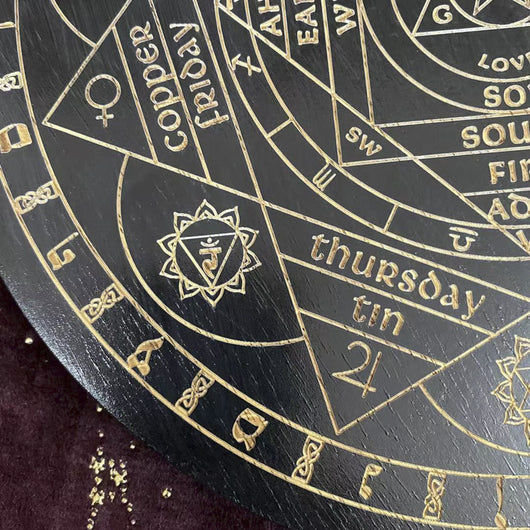 Péndulo Astrolabio de Madera de Roble con Disco de Energía de los Siete Chakras - Image 7