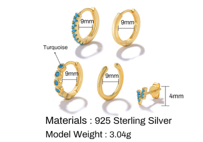 Juego de Aretes de Plata Esterlina Apilables para Mujer - Image 6