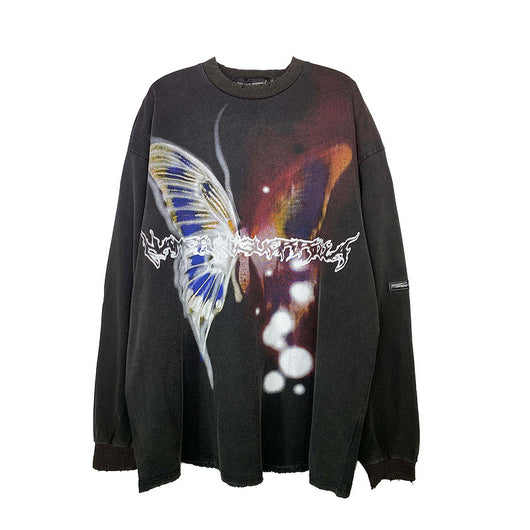 Playera Manga Larga Estampado Tie-Dye Mariposas - Image 9