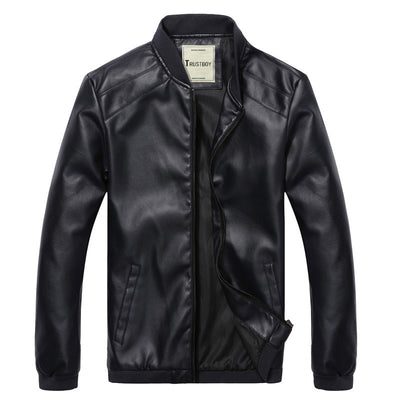 Chaqueta de Cuero Slim Fit Estilo Coreano para Hombre - Image 2