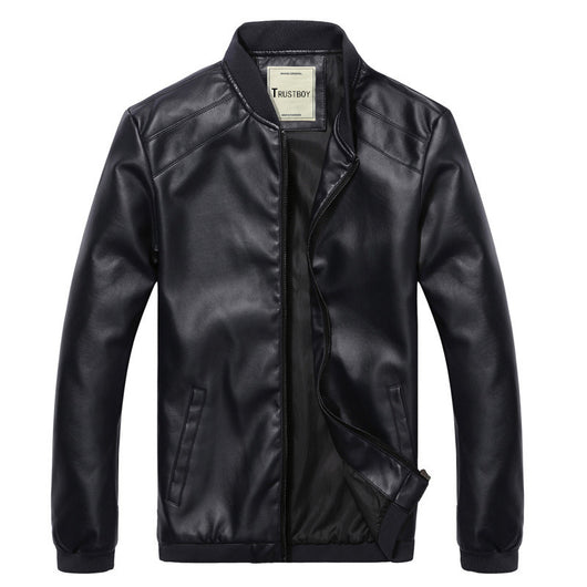 Chaqueta de Cuero Slim Fit Estilo Coreano para Hombre - Image 2
