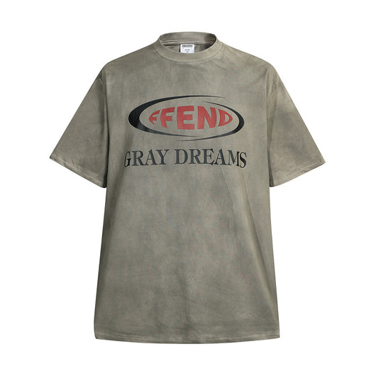 Camiseta Hombre Estampado Vintage Desgastado