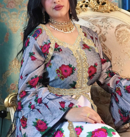 Vestido de Encaje Bordado Estilo Étnico Oriente Medio Dubai - Image 8