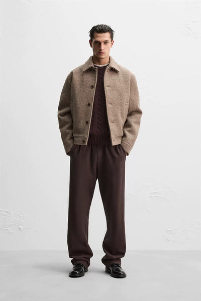 Saco Casual de Lana Tejida con Solapa para Hombre - Image 7