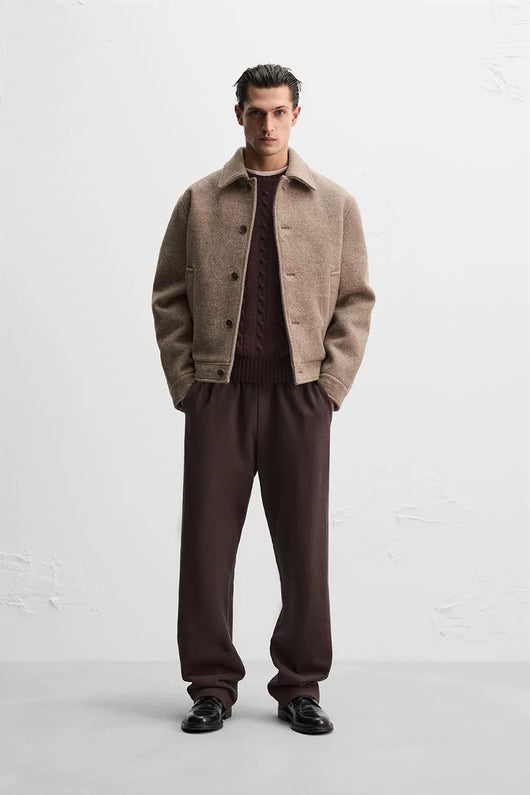 Saco Casual de Lana Tejida con Solapa para Hombre - Image 7