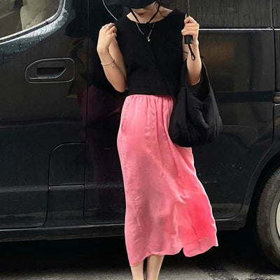 Falda A-Línea Cintura Elástica con Abertura Trasera - Image 7