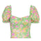 Blusa Ajustada Asimétrica de Manga Corta