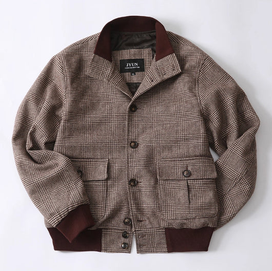 Abrigo Tweed Cuello Mao Monopecho Slim Fit Lujo Retro - Image 4