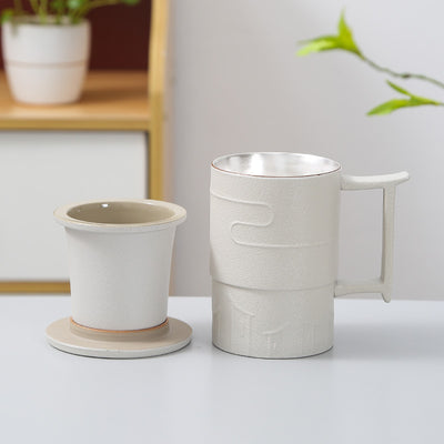 Taza Infusora de Cerámica con Tapa y Asa de Madera - Image 8