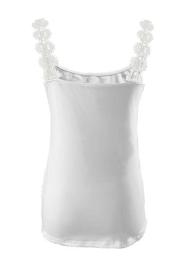 Chaleco Suelto de Encaje y Puntada Sólida para Primavera y Verano - Image 5