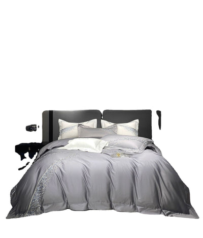 Juego de Cama 4 Piezas Algodón Pima Bordado Lujo Minimalista - Image 6