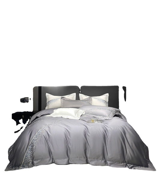Juego de Cama 4 Piezas Algodón Pima Bordado Lujo Minimalista - Image 6