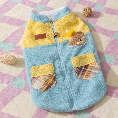 Abrigo Polar para Perros Pequeños con Osito Bordado y Bolsillos Escoceses - Image 24