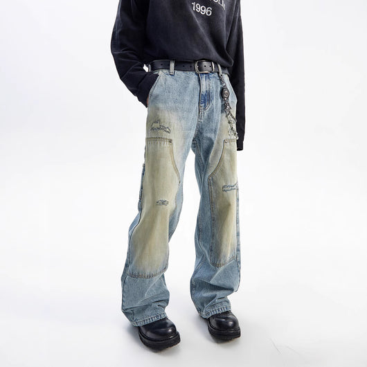 Jeans Rectos Vintage Desteñidos Estilo Americano - Image 2