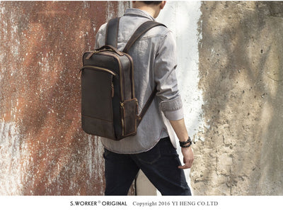 Mochila de Cuero Vintage Simplicity para Hombre - Image 13