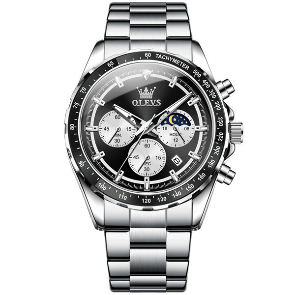 Reloj Deportivo Multifunción para Hombre con Banda de Acero Inoxidable