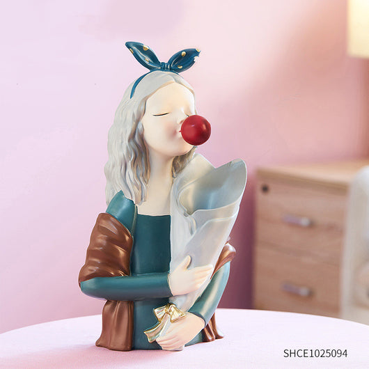 Escultura Decorativa Abstracta de Resina - Figura Femenina Nórdica para Sala de Estar - Image 21