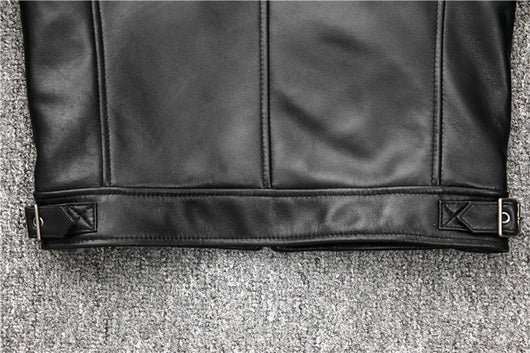 Chaqueta de Cuero Slim Fit con Cuello Mao para Hombre - Image 14