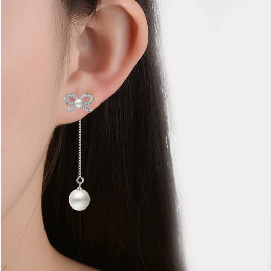 Aretes de Plata Colgantes con Perla - Hipoalergénicos Dos Estilos - Image 7