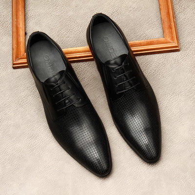 Zapatos de Cuero Italiano para Hombre con Punta Aguda - Estilo Británico y Coreano - Image 2