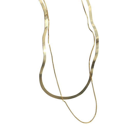 Collar Doble de Plata 925 Estilo Serpiente Retro-Urbano
