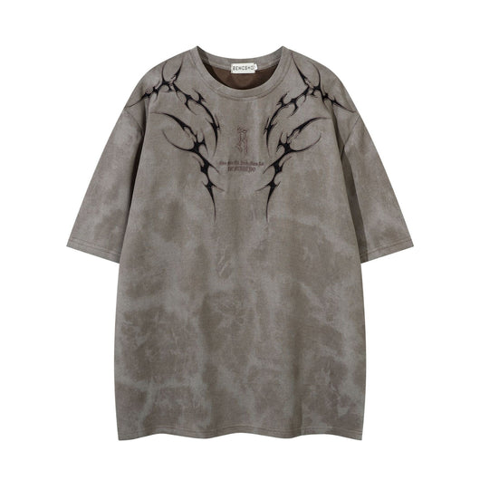 Camiseta Retro Americana Bordada con Espinas para Hombre - Image 35