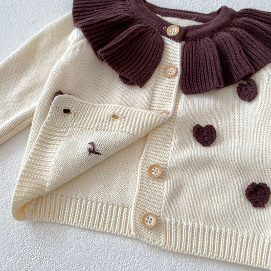 Cardigan Infantil con Corazones Tejidos - Manga Larga - Image 15