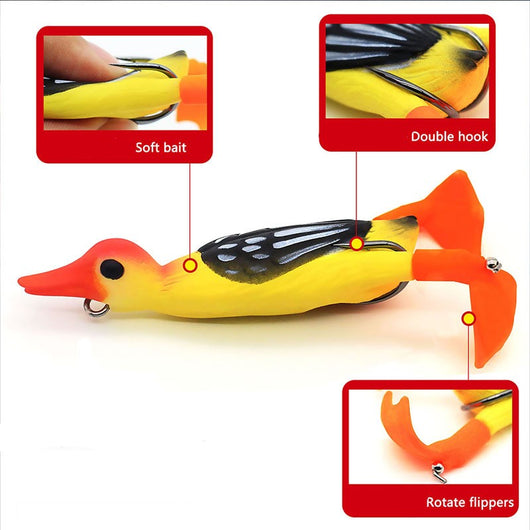 Señuelo Pato Flotante 9.5cm con Aletas Giratorias - Cebo Realista - Image 36