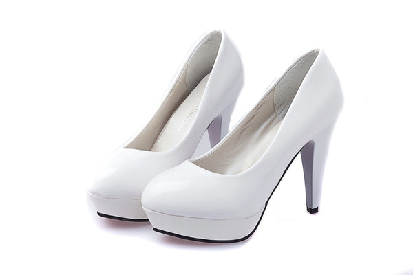 Tacones Altos Impermeables de Charol para Mujer