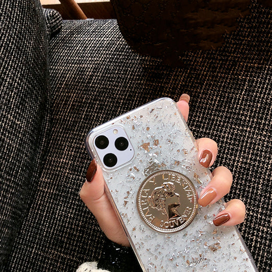 Funda para teléfono con lentejuelas doradas - Image 2