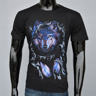 Playera Azul Lobo de Manga Corta - Image 3