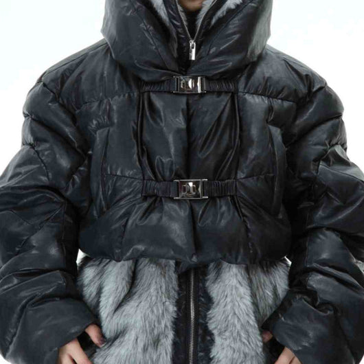 Abrigo Acolchado Desmontable con Diseño de Dos Piezas y Forro de Algodón Grueso - Image 4