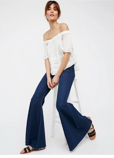 Pantalones Denim Acampanados Cintura Alta - Image 4
