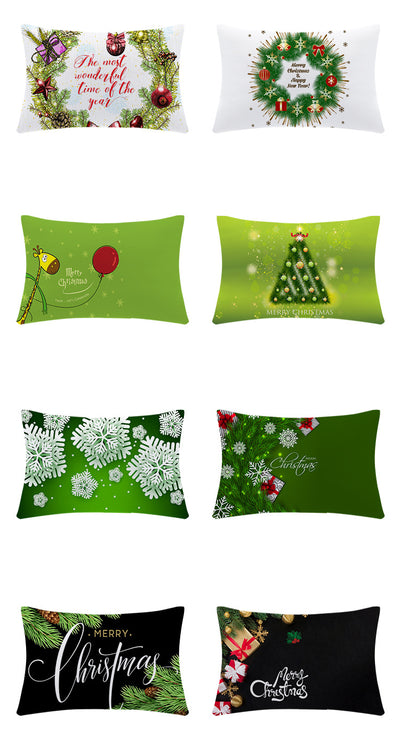 Funda de Almohada Navideña Serie Verde con Estampado Piel de Melocotón - Image 43