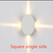 Modern Simple Square Round LED Aluminum Wall Light Warm Square 12 W