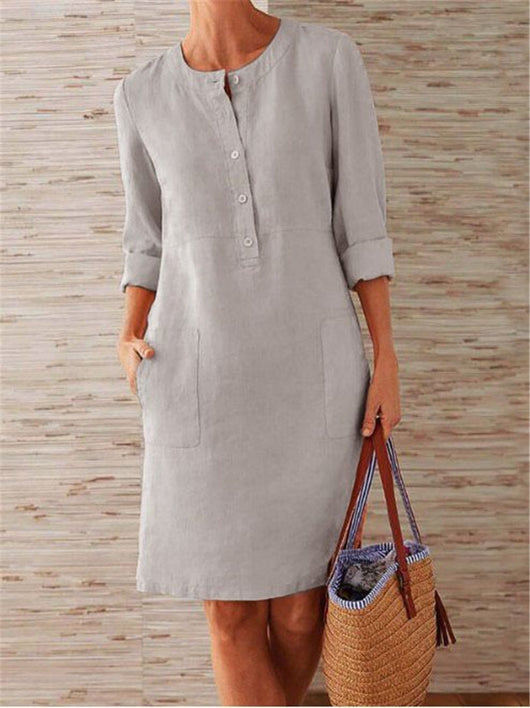 Vestido Largo de Algodón y Lino - Image 4