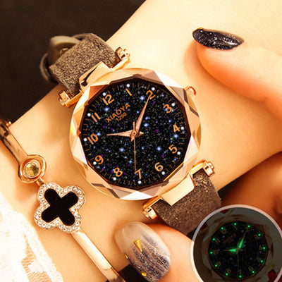 Reloj de Mujer Lujo Dial Cielo Estrellado Oro Rosado - Pulsera Elegante - Image 5