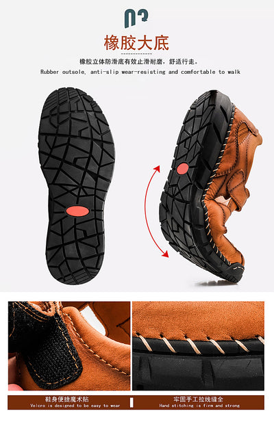Sandalias Grandes para Hombre con Velcro y Detalles Cosidos - Image 16