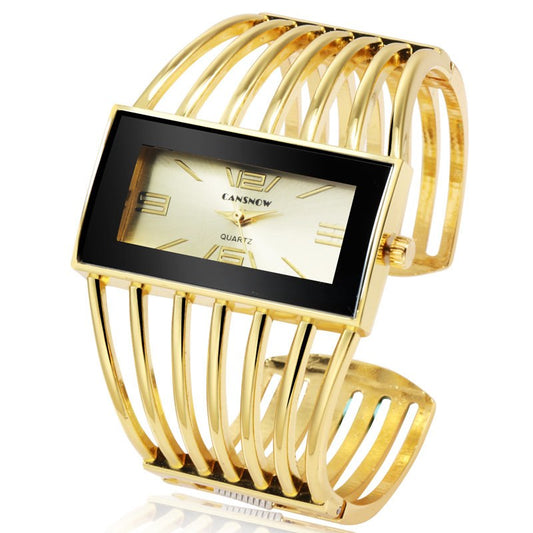 Reloj de Pulsera Lujo Mujer Oro Rosa - Pulsera Brazalete Elegante - Image 2