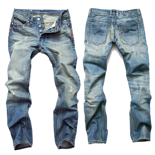 Jeans Azul Claro Slim Recto con Botón
