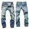 Jeans Azul Claro Slim Recto con Botón