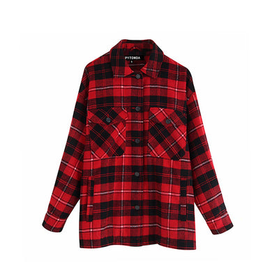 Chaqueta Camisa Cuadros para Mujer - Casual y Versátil - Image 13