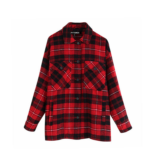 Chaqueta Camisa Cuadros para Mujer - Casual y Versátil - Image 13