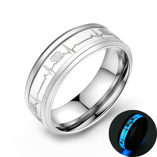 Anillo de Pareja Fibra de Carbono con Luz Luminosa - Image 4